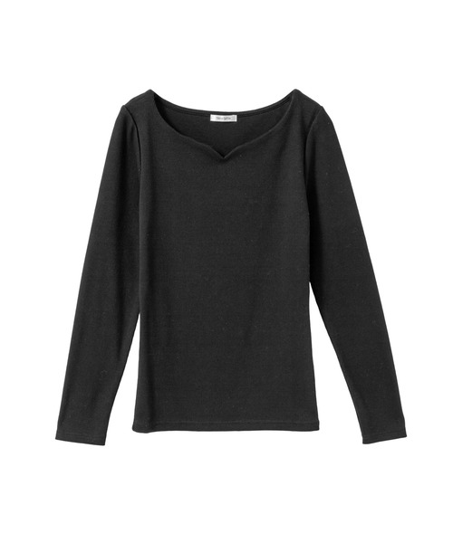 Newlyme（ニューリーミー）の「ハートネックリブトップス（Tシャツ/カットソー・レディース・ホワイト/ブラック/グレー/ピンク/ブルー/モカ/ラベンダー/グリーン系その他・MEDIUM/LARGE）」の9枚目の写真