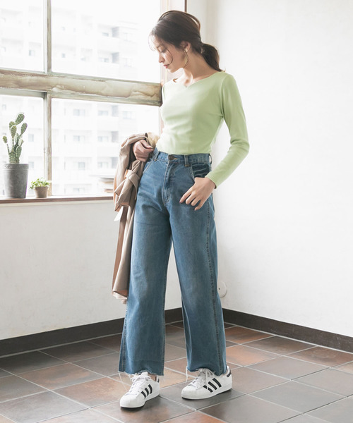 Newlyme（ニューリーミー）の「ハートネックリブトップス（Tシャツ/カットソー・レディース・ホワイト/ブラック/グレー/ピンク/ブルー/モカ/ラベンダー/グリーン系その他・MEDIUM/LARGE）」の15枚目の写真