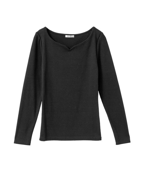 Newlyme（ニューリーミー）の「ハートネックリブトップス（Tシャツ/カットソー・レディース・ホワイト/ブラック/グレー/ピンク/ブルー/モカ/ラベンダー/グリーン系その他・MEDIUM/LARGE）」の16枚目の写真