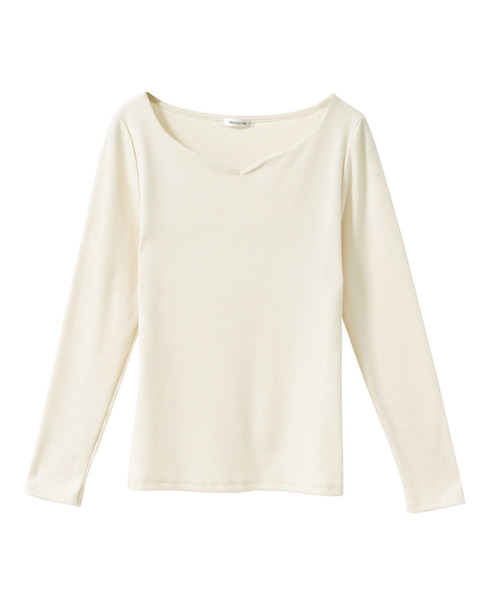 Newlyme（ニューリーミー）の「ハートネックリブトップス（Tシャツ/カットソー・レディース・ホワイト/ブラック/グレー/ピンク/ブルー/モカ/ラベンダー/グリーン系その他・MEDIUM/LARGE）」の17枚目の写真