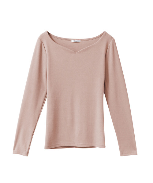 Newlyme（ニューリーミー）の「ハートネックリブトップス（Tシャツ/カットソー・レディース・ホワイト/ブラック/グレー/ピンク/ブルー/モカ/ラベンダー/グリーン系その他・MEDIUM/LARGE）」の19枚目の写真