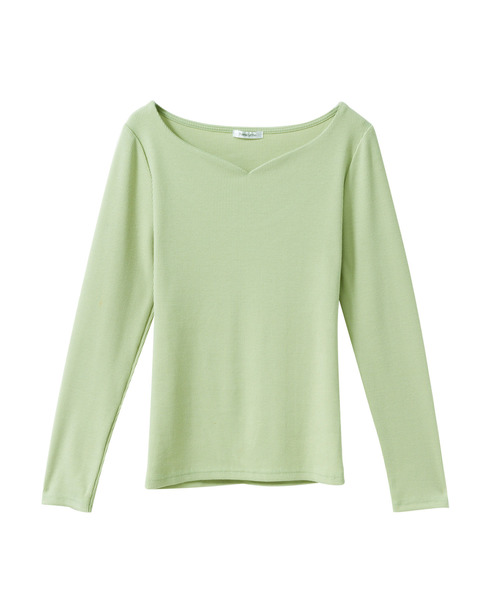 Newlyme（ニューリーミー）の「ハートネックリブトップス（Tシャツ/カットソー・レディース・ホワイト/ブラック/グレー/ピンク/ブルー/モカ/ラベンダー/グリーン系その他・MEDIUM/LARGE）」の20枚目の写真