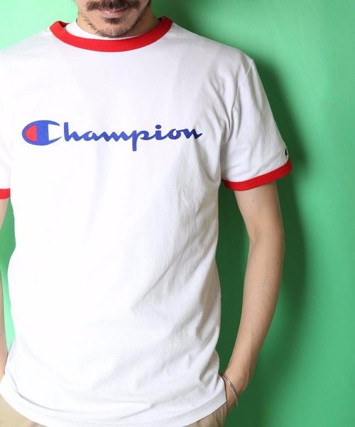 Champion(チャンピオン)の「【CHAMPION/チャンピオン】スクリプトロゴリンガーTシャツ C8-R329 ブランドロゴ プリント(Tシャツ/カットソー・メンズ・ホワイト/ブラック/グレー/レッド/ブルー/レッド系その他・MEDIUM/X-LARGE/LARGE)」の5枚目の写真