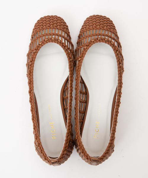 PICHE ABAHOUSE（ピシェ アバハウス）の「メッシュスクエアフラットシューズ（パンプス・レディース・アイボリー/ブロンズ/グリーン/シルバー・37/34/36/35/39/38/40）」の8枚目の写真