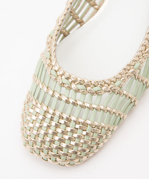 PICHE ABAHOUSE（ピシェ アバハウス）の「メッシュスクエアフラットシューズ（パンプス・レディース・アイボリー/ブロンズ/グリーン/シルバー・37/34/36/35/39/38/40）」の15枚目の写真