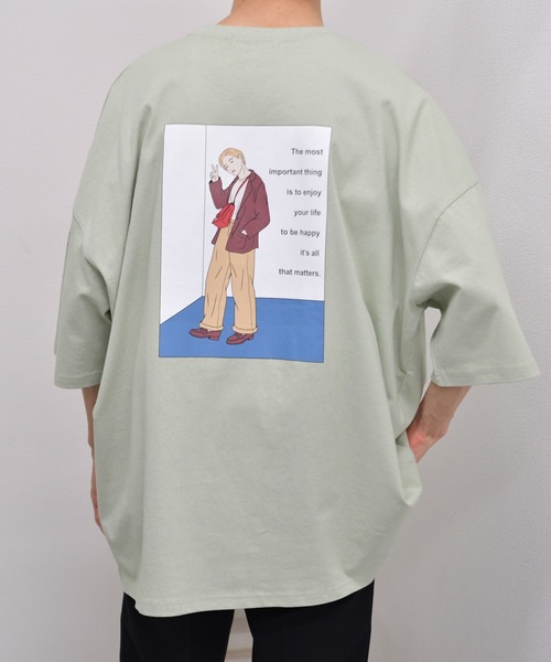 kutir(クティール)の「古着ガールプリントロゴTシャツ(Tシャツ/カットソー・メンズ・ホワイト/チャコールグレー/パープル/ライトグリーン・SMALL/MEDIUM/LARGE)」の4枚目の写真
