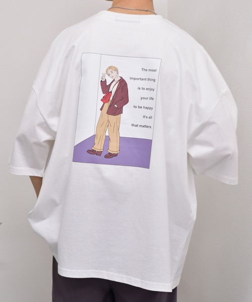kutir(クティール)の「古着ガールプリントロゴTシャツ(Tシャツ/カットソー・メンズ・ホワイト/チャコールグレー/パープル/ライトグリーン・SMALL/MEDIUM/LARGE)」の13枚目の写真