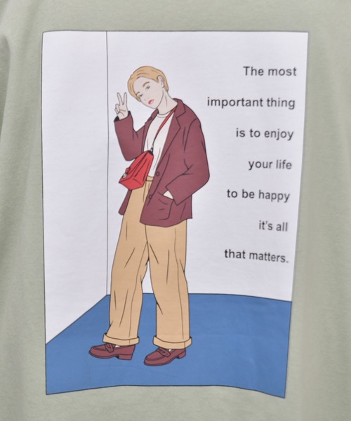 kutir(クティール)の「古着ガールプリントロゴTシャツ(Tシャツ/カットソー・メンズ・ホワイト/チャコールグレー/パープル/ライトグリーン・SMALL/MEDIUM/LARGE)」の8枚目の写真