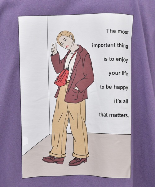 kutir(クティール)の「古着ガールプリントロゴTシャツ(Tシャツ/カットソー・メンズ・ホワイト/チャコールグレー/パープル/ライトグリーン・SMALL/MEDIUM/LARGE)」の9枚目の写真