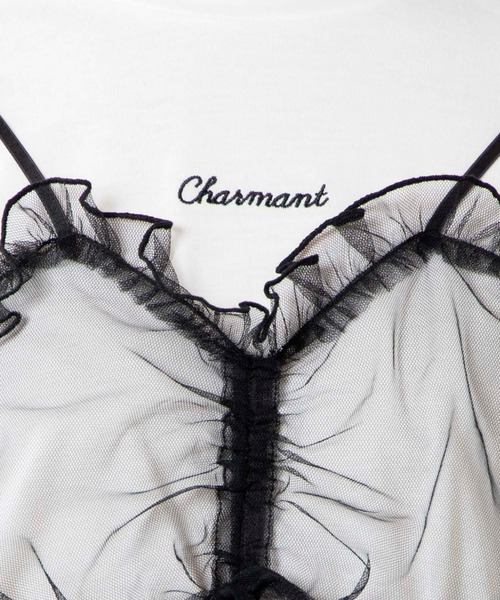 WEGO(ウィゴー)の「WEGO/【2点セット】チュールキャミソールセットTシャツ(Tシャツ/カットソー・レディース・ブラック・FREE)」の15枚目の写真