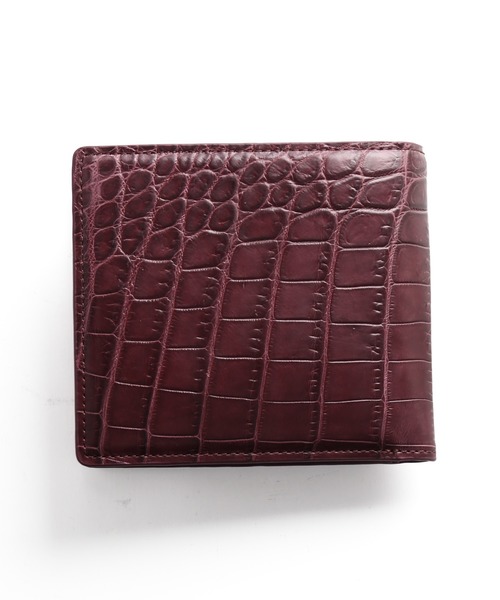 クロコダイルレザー二つ折り布無双マット加工一枚革（財布）｜sankyo shokai（サンキョウショウカイ）