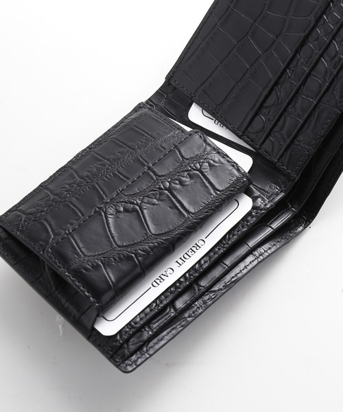 極美品✨ JRA認定 クロコダイル 無双 リアルレザー 折り財布 ツヤ 黒 極美品✨ JRA認定 クロコダイル 無双 リアルレザー 折り財布 ツヤ 黒