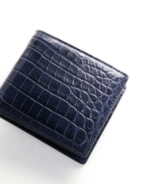 クロコダイルレザー二つ折り布無双マット加工一枚革（財布）｜sankyo shokai（サンキョウショウカイ）