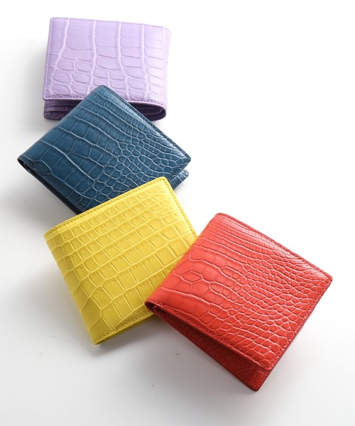 クロコダイルレザー二つ折り布無双マット加工一枚革（財布）｜sankyo shokai（サンキョウショウカイ）