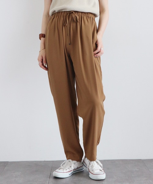 AMERICAN HOLIC（アメリカンホリック）の「とろみジョーゼットテーパードパンツ　〇＊（その他パンツ・レディース・ネイビー/キャメル/ブラック・MEDIUM/LARGE/L/M）」の3枚目の写真