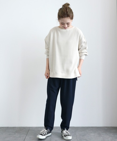 AMERICAN HOLIC（アメリカンホリック）の「とろみジョーゼットテーパードパンツ　〇＊（その他パンツ・レディース・ネイビー/キャメル/ブラック・MEDIUM/LARGE/L/M）」の5枚目の写真