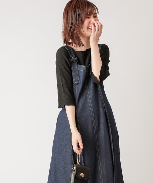 natural couture(ナチュラルクチュール)の「【WEB限定カラー有り】ぽこぽこ素材6分袖トップス(Tシャツ/カットソー・レディース・ブラック/ブラウン/オフホワイト/グリーン/ラベンダー/ピンクベージュ・FREE)」の19枚目の写真