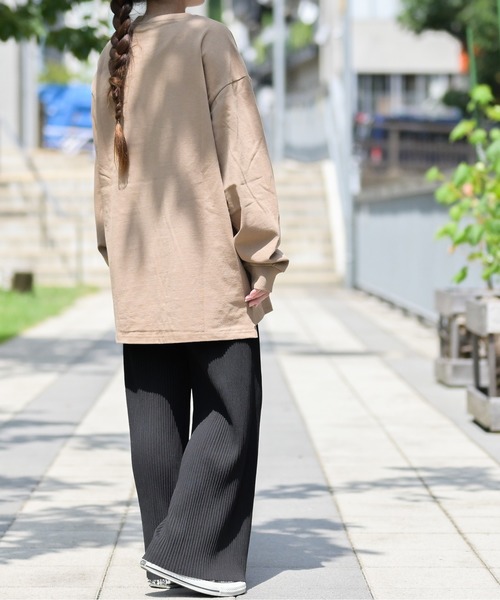 JOHN'S CLOSET（ジョンズクローゼット）の「【i】天竺クルーネック袖リブポケット付きロングTシャツ（Tシャツ/カットソー・メンズ・サックスブルー/ベージュ/ライトパープル/ホワイト/ブラック/テラコッタ/ライトベージュ/チャコールグレー/グリーン・MEDIUM/X-LARGE/LARGE）」の12枚目の写真
