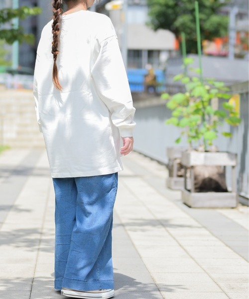 JOHN'S CLOSET（ジョンズクローゼット）の「【i】天竺クルーネック袖リブポケット付きロングTシャツ（Tシャツ/カットソー・メンズ・サックスブルー/ベージュ/ライトパープル/ホワイト/ブラック/テラコッタ/ライトベージュ/チャコールグレー/グリーン・MEDIUM/X-LARGE/LARGE）」の15枚目の写真