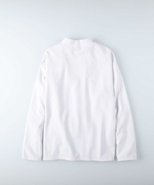 PLUS ONE（プラスワン）の「【PLUS ONE】抗菌防臭ポンチモックネックロンT（Tシャツ/カットソー・メンズ・ダークグレー/ブラック/ホワイト・XL/M/L/S）」の6枚目の写真