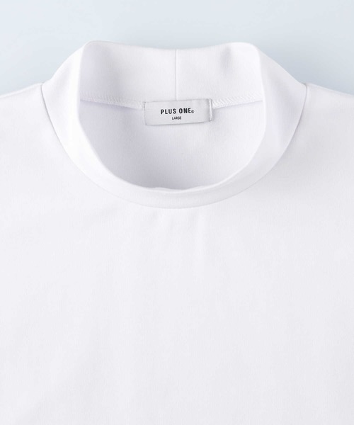 PLUS ONE（プラスワン）の「【PLUS ONE】抗菌防臭ポンチモックネックロンT（Tシャツ/カットソー・メンズ・ダークグレー/ブラック/ホワイト・XL/M/L/S）」の11枚目の写真