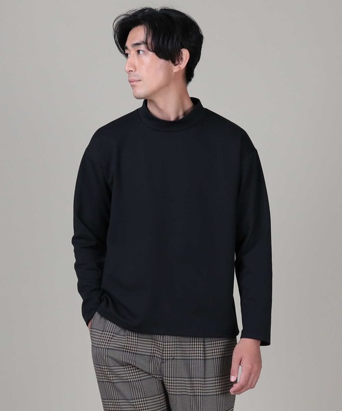 PLUS ONE（プラスワン）の「【PLUS ONE】抗菌防臭ポンチモックネックロンT（Tシャツ/カットソー・メンズ・ダークグレー/ブラック/ホワイト・XL/M/L/S）」の17枚目の写真