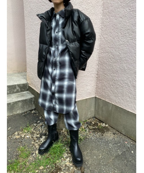MOUSSY（マウジー）の「FAUX LEATHER PUFFER ジャケット（ダウン