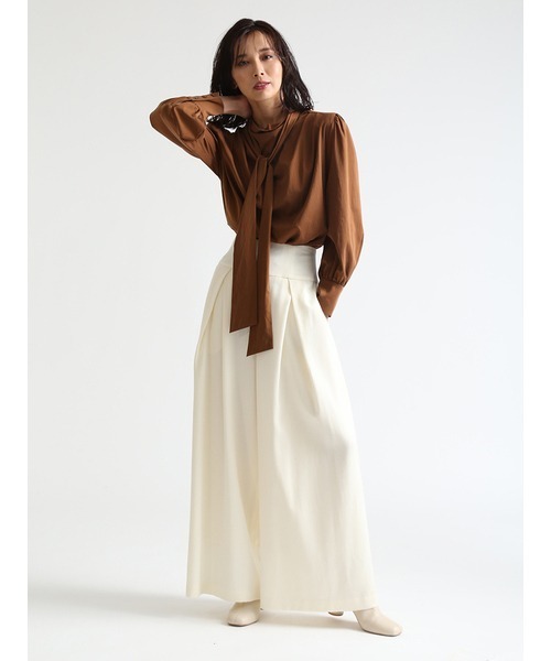 FRAY I.D（フレイアイディー）の「ボウタイサテンブラウス（シャツ  