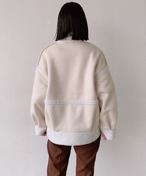 VANNIE U（ヴァニーユー）の「ボアムートンリバーシブルショートコート（ダウンジャケット/コート・レディース・ブラウン/ナチュラル・FREE）」の6枚目の写真