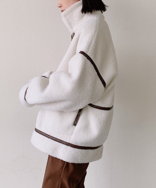 VANNIE U（ヴァニーユー）の「ボアムートンリバーシブルショートコート（ダウンジャケット/コート・レディース・ブラウン/ナチュラル・FREE）」の16枚目の写真