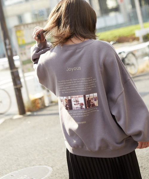 SpRay(スプレイ)の「裏起毛転写スウェット(スウェット・レディース・ブラウン/アイボリー/ラベンダー/スミクロ/グレイッシュベージュ・FREE)」の19枚目の写真