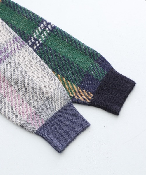 n'OrLABEL（ノアールレーベル）の「『ビッグチェック柄ニット』（ニット/セーター・レディース・グレー/グリーン・1/2）」の19枚目の写真