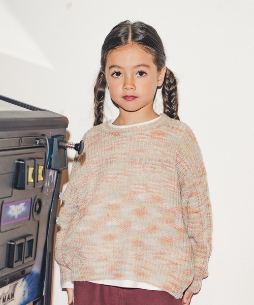 RADCHAP（ラッドチャップ）の「バックスリットミックスニット（ニット/セーター・キッズ・ベージュ/モスグリーン・S/M/L/XL）」の3枚目の写真