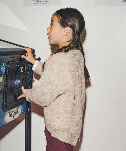 RADCHAP（ラッドチャップ）の「バックスリットミックスニット（ニット/セーター・キッズ・ベージュ/モスグリーン・S/M/L/XL）」の5枚目の写真