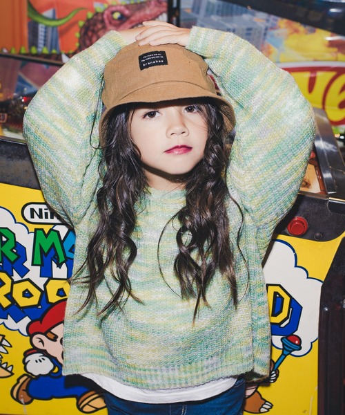 RADCHAP（ラッドチャップ）の「バックスリットミックスニット（ニット/セーター・キッズ・ベージュ/モスグリーン・S/M/L/XL）」の10枚目の写真