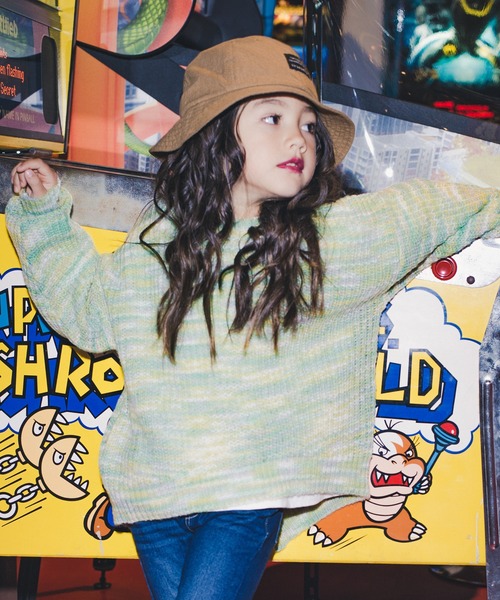 RADCHAP（ラッドチャップ）の「バックスリットミックスニット（ニット/セーター・キッズ・ベージュ/モスグリーン・S/M/L/XL）」の11枚目の写真