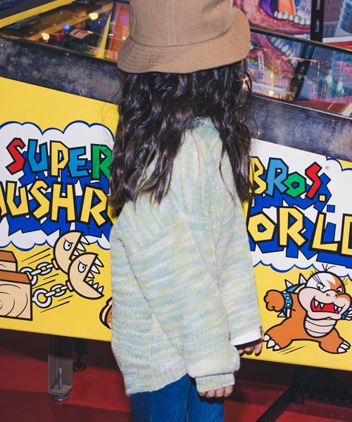 RADCHAP（ラッドチャップ）の「バックスリットミックスニット（ニット/セーター・キッズ・ベージュ/モスグリーン・S/M/L/XL）」の14枚目の写真