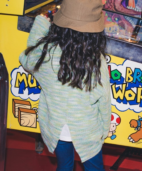 RADCHAP（ラッドチャップ）の「バックスリットミックスニット（ニット/セーター・キッズ・ベージュ/モスグリーン・S/M/L/XL）」の12枚目の写真