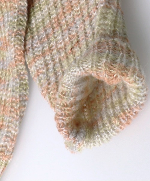 RADCHAP（ラッドチャップ）の「バックスリットミックスニット（ニット/セーター・キッズ・ベージュ/モスグリーン・S/M/L/XL）」の21枚目の写真