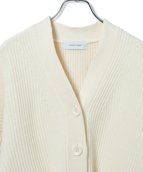 ADAM ET ROPE'（アダムエロペ）の「片畦スリットカーディガン（カーディガン/ボレロ・レディース・ホワイト/ネイビー/ターコイズブルー/イエロー・FREE）」の9枚目の写真