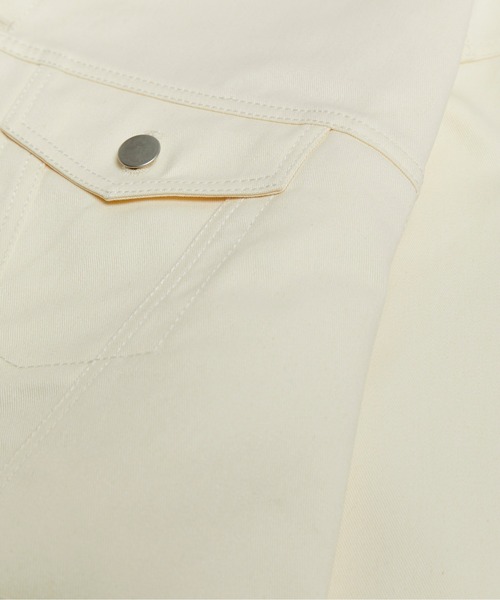 WHO'S WHO gallery(フーズフーギャラリー)の「T/Cツイルマイクロジャケット(ノーカラージャケット・レディース・オフホワイト/ブラック・FREE)」の4枚目の写真