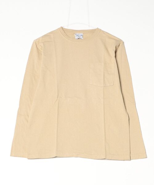 WALLA WALLA SPORT（ワラワラスポーツ）の「L/S POCKET TEE / ロングスリーブポケットT（Tシャツ/カットソー・メンズ・ブラック/ベージュ/チャコールグレー/インディゴブルー/ホワイト・SMALL/X-LARGE/LARGE/MEDIUM）」の4枚目の写真
