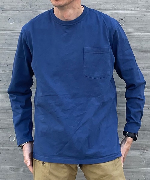 WALLA WALLA SPORT（ワラワラスポーツ）の「L/S POCKET TEE / ロングスリーブポケットT（Tシャツ/カットソー・メンズ・ブラック/ベージュ/チャコールグレー/インディゴブルー/ホワイト・SMALL/X-LARGE/LARGE/MEDIUM）」の5枚目の写真