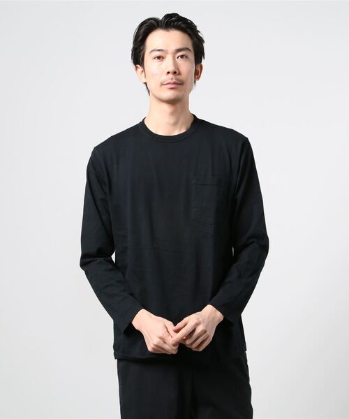 WALLA WALLA SPORT（ワラワラスポーツ）の「L/S POCKET TEE / ロングスリーブポケットT（Tシャツ/カットソー・メンズ・ブラック/ベージュ/チャコールグレー/インディゴブルー/ホワイト・SMALL/X-LARGE/LARGE/MEDIUM）」の10枚目の写真
