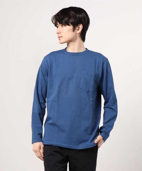 WALLA WALLA SPORT（ワラワラスポーツ）の「L/S POCKET TEE / ロングスリーブポケットT（Tシャツ/カットソー・メンズ・ブラック/ベージュ/チャコールグレー/インディゴブルー/ホワイト・SMALL/X-LARGE/LARGE/MEDIUM）」の9枚目の写真
