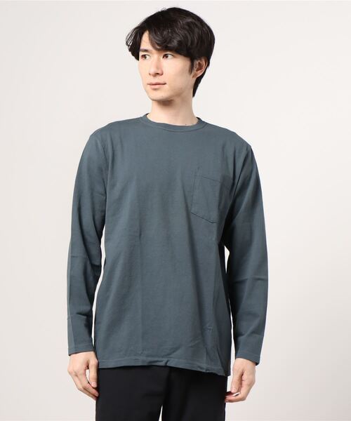 WALLA WALLA SPORT（ワラワラスポーツ）の「L/S POCKET TEE / ロングスリーブポケットT（Tシャツ/カットソー・メンズ・ブラック/ベージュ/チャコールグレー/インディゴブルー/ホワイト・SMALL/X-LARGE/LARGE/MEDIUM）」の8枚目の写真