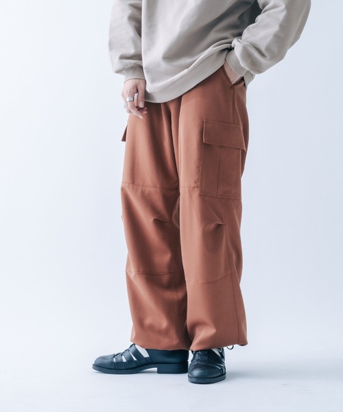 epnok（エプノック）の「サイドポケット付ワイドパンツ（その他パンツ・メンズ・テラコッタ/カーキ・LARGE/MEDIUM）」の4枚目の写真