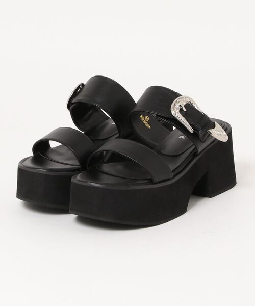 RASVOA(ラスボア)の「バックルベルト厚底サンダル(サンダル・レディース・ブラック・M/L)」の4枚目の写真