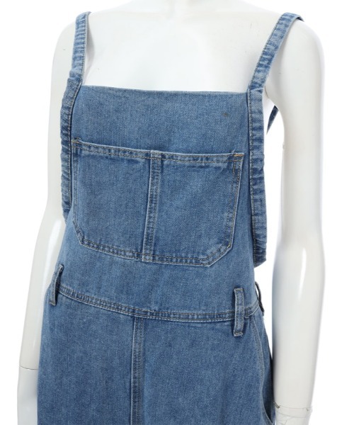 fifth（フィフス）の「フロントスリットデニムジャンパースカート（ワンピース・レディース・ブラック/ブルー・MEDIUM）」の3枚目の写真