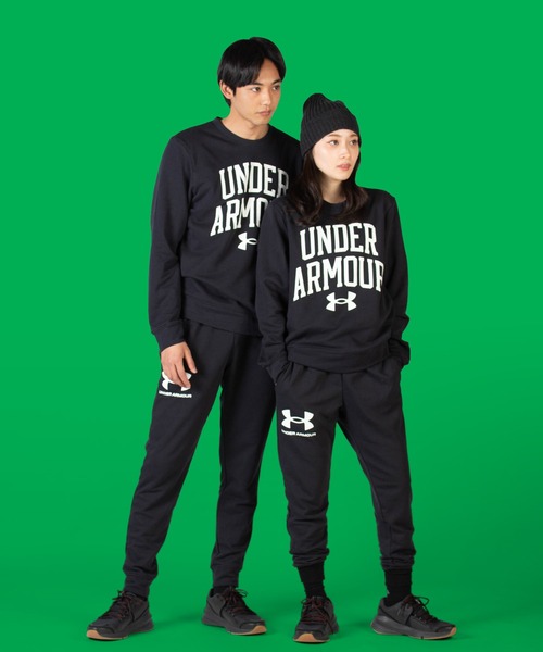 UNDER ARMOUR（アンダーアーマー）の「UAライバルテリー クルー（トレーニング/MEN）（スウェット・メンズ・コーラルピンク/ブラック・MD/LG/SM/XXL/XL/3XL）」の5枚目の写真